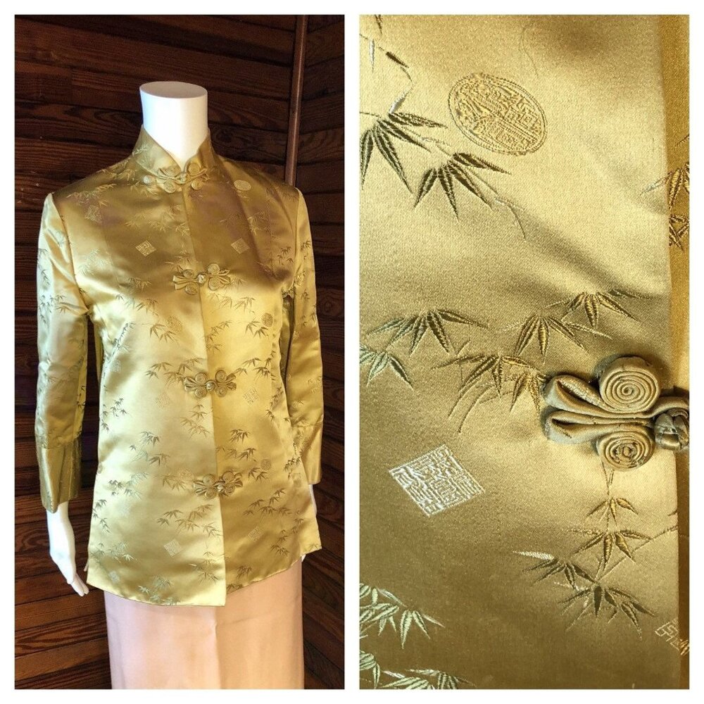Vintage Chinese Silk Jacket, Satin Jacket, Bed Jacket, Vintage Asian Medium M